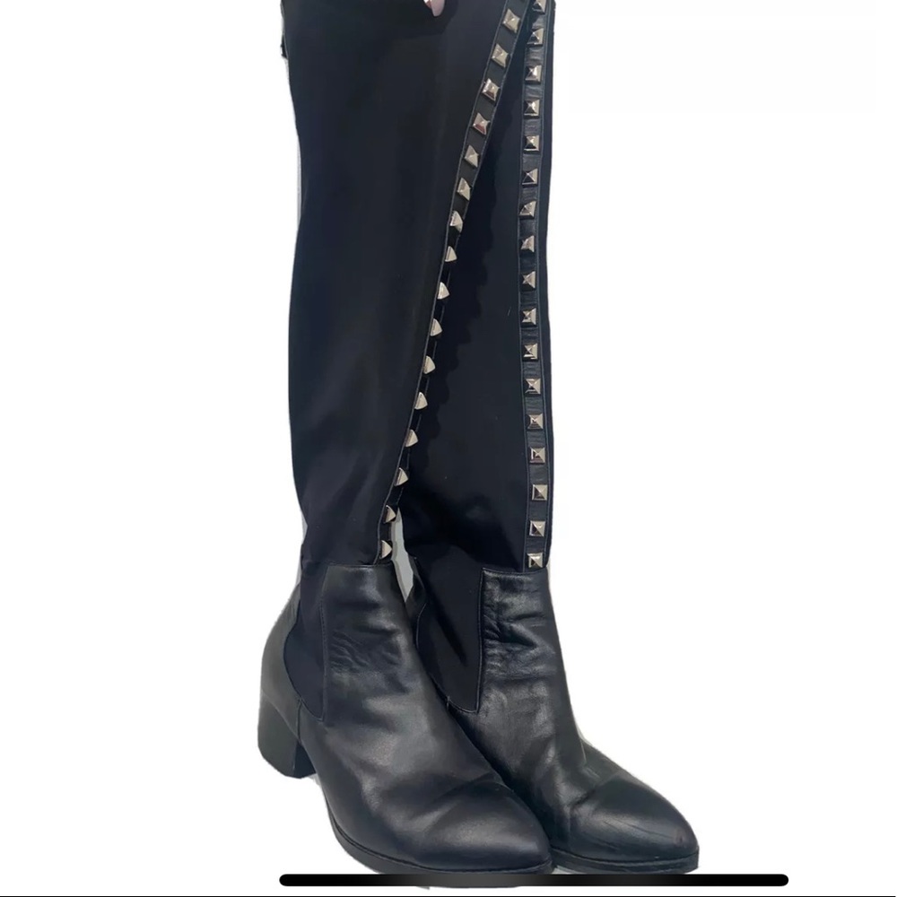 VALENTINO Rockstud black OTK Thigh boots 38